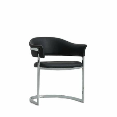 Homeroots Contemporary Leatherette Dining Chair - Black 284242